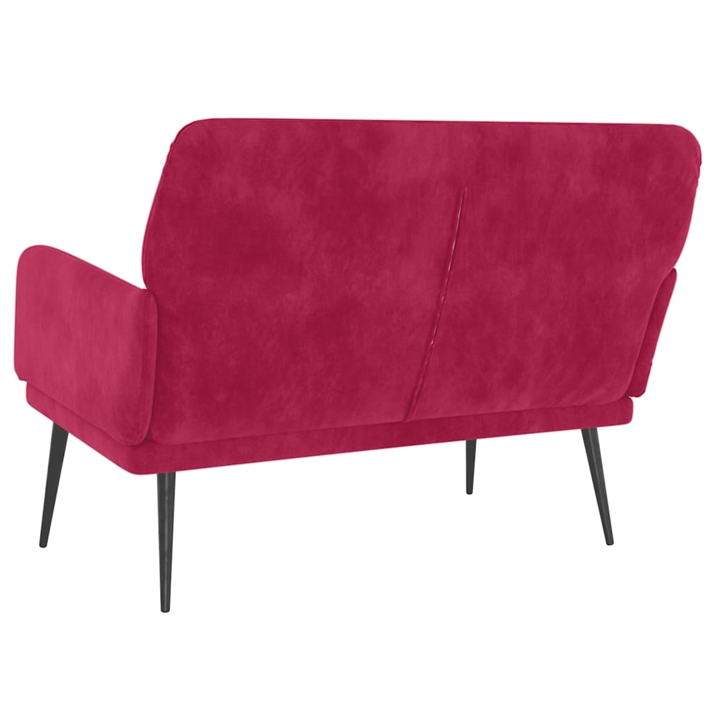 Banc Rouge bordeaux 108x79x79 cm Velours - XIOS