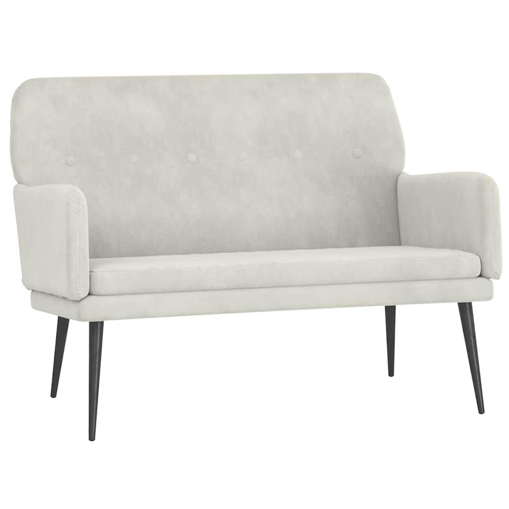Banc Crème 108x79x79 cm Velours - XIOS