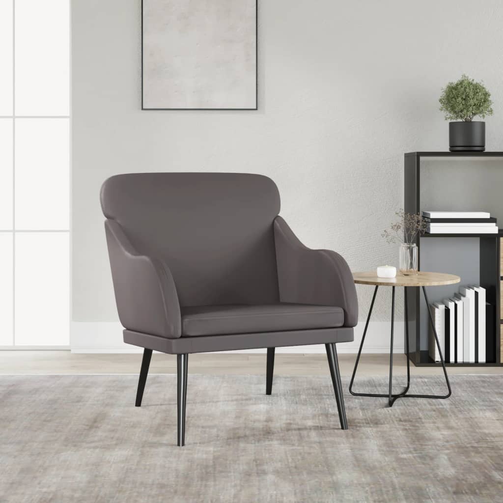 Fauteuil Gris 63x76x80 cm Similicuir - XIOS