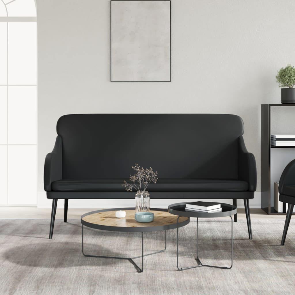 Banc Noir 110x76x80 cm Similicuir - XIOS