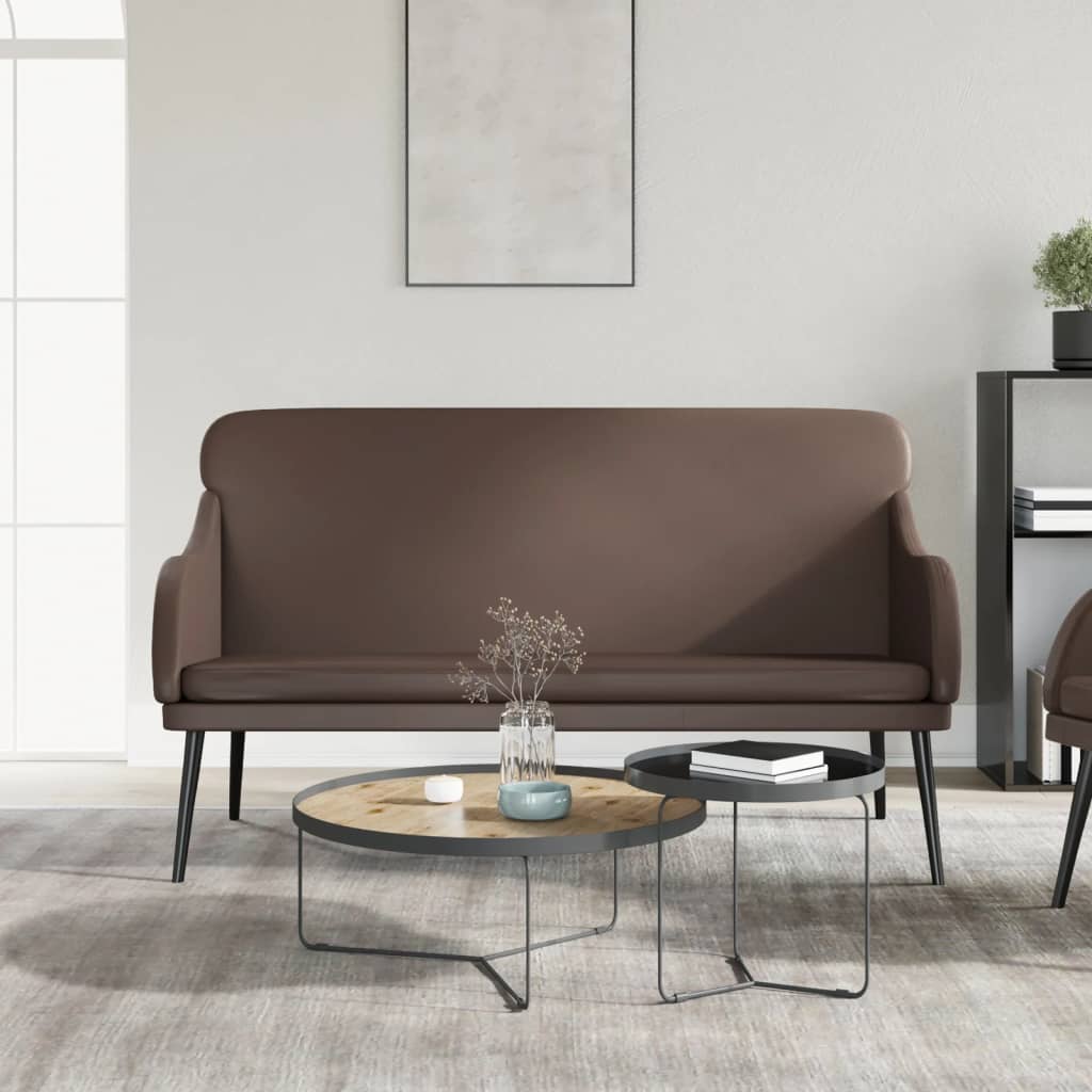 Banc Marron 110x76x80 cm Similicuir - XIOS