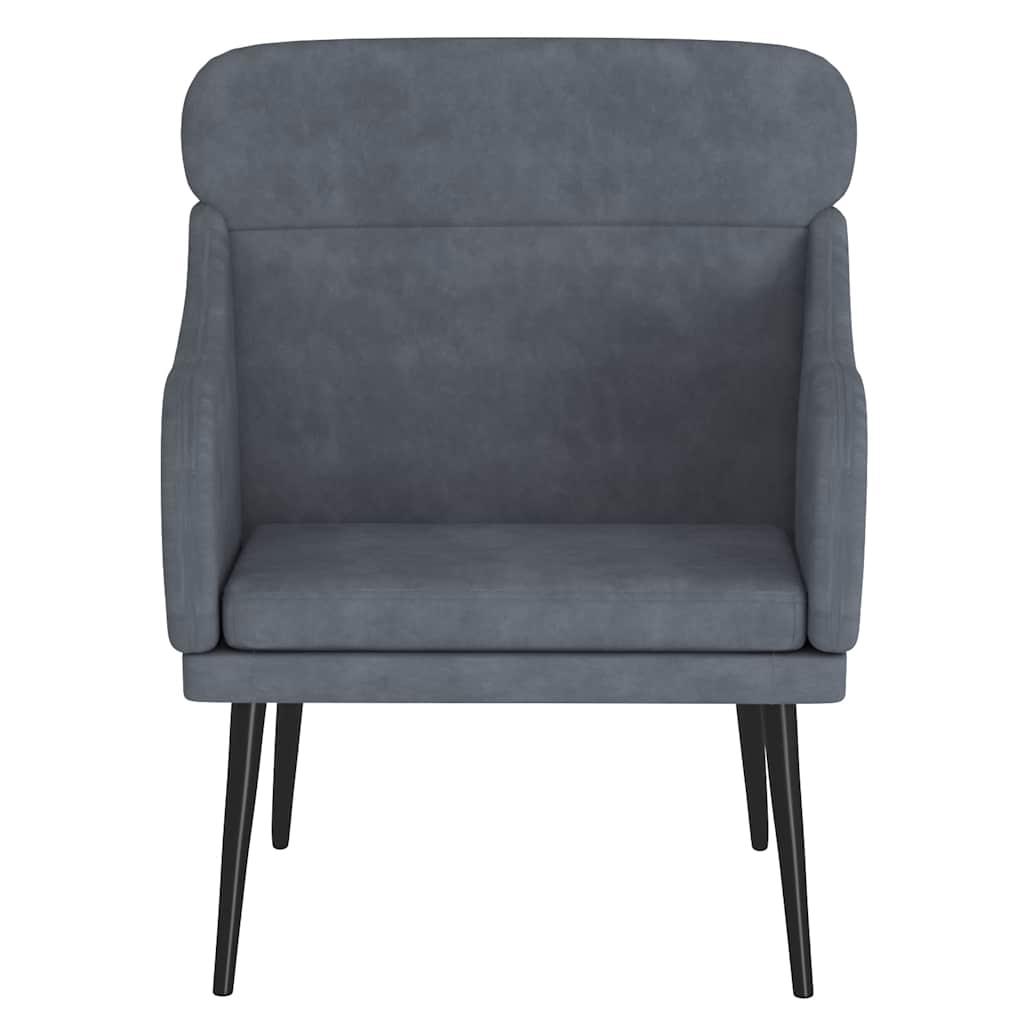 Fauteuil Gris foncé 63x76x80 cm Velours - XIOS