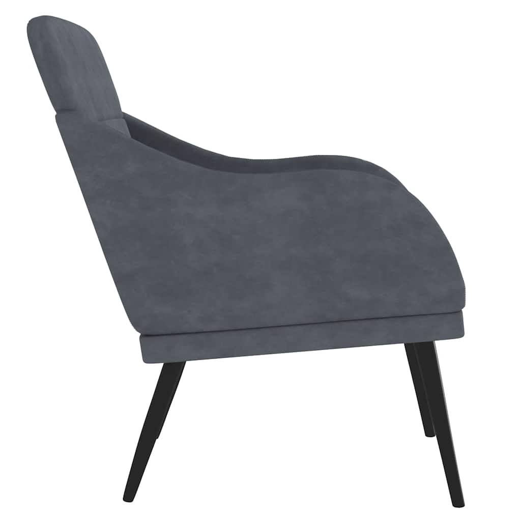 Fauteuil Gris foncé 63x76x80 cm Velours - XIOS