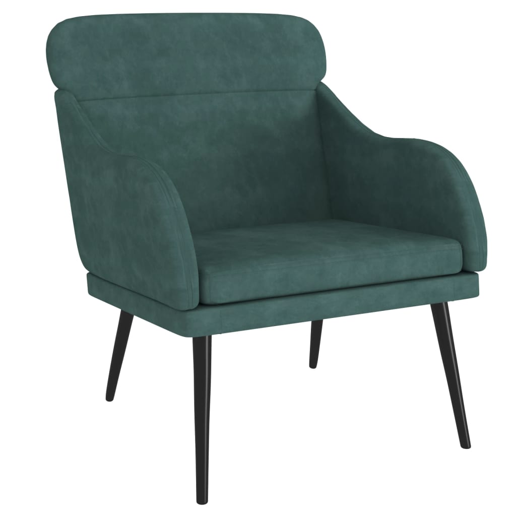 Fauteuil Vert foncé 63x76x80 cm Velours - XIOS