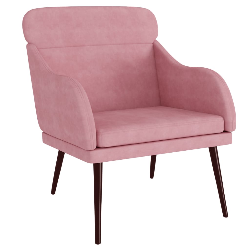 Fauteuil Rose 63x76x80 cm Velours - XIOS