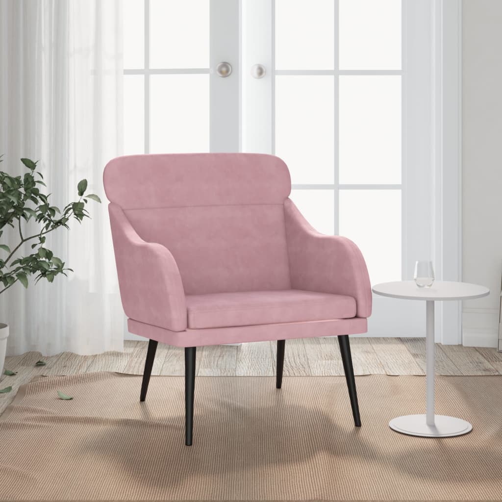 Fauteuil Rose 63x76x80 cm Velours - XIOS