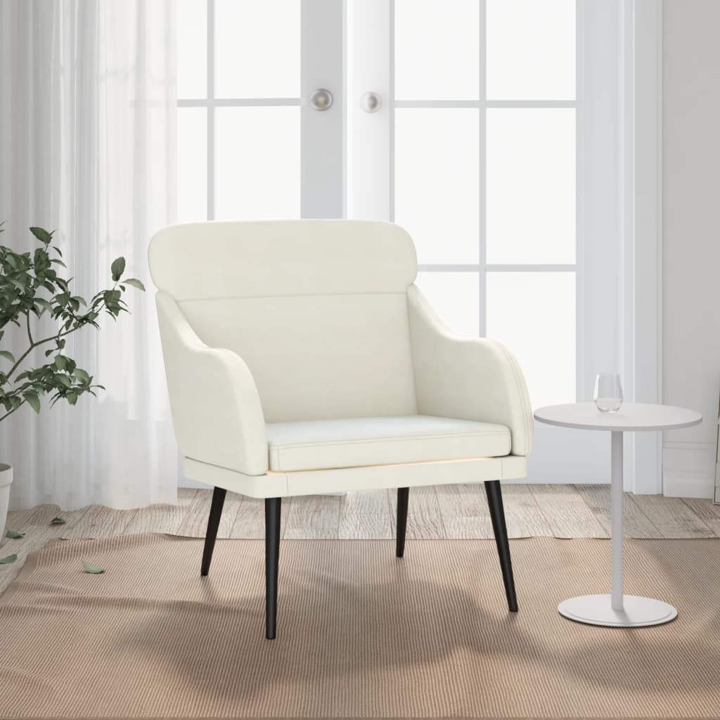 Fauteuil Crème 63x76x80 cm Velours - XIOS