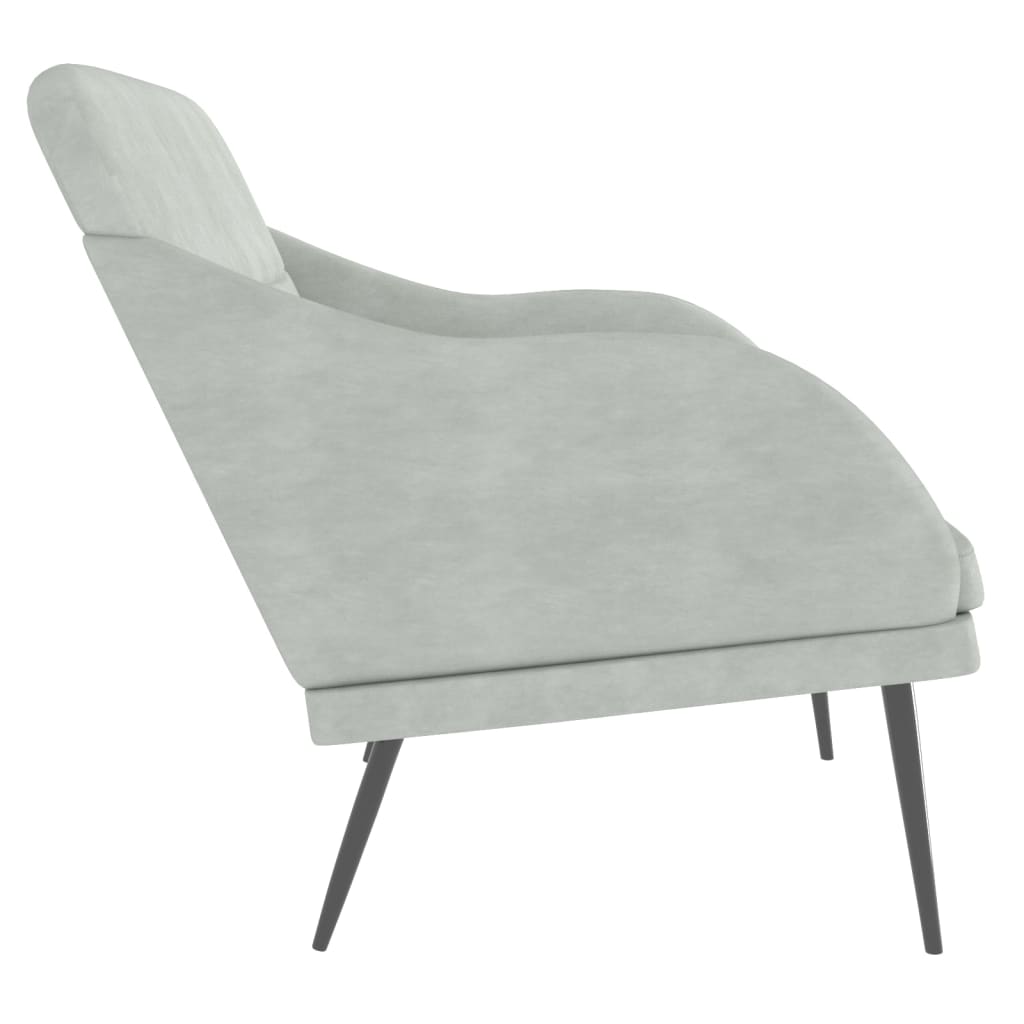 Banc Gris clair 110x76x80 cm Velours - XIOS