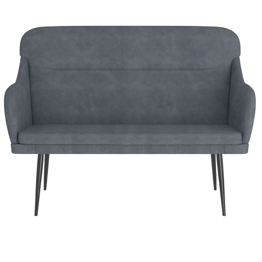 Banc Gris foncé 110x76x80 cm Velours - XIOS
