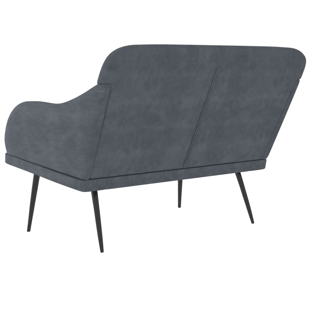 Banc Gris foncé 110x76x80 cm Velours - XIOS