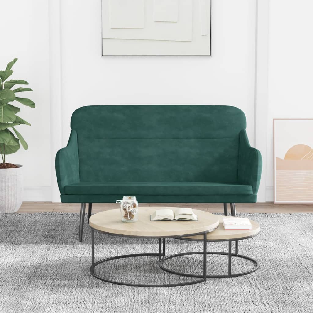 Banc Vert foncé 110x76x80 cm Velours - XIOS