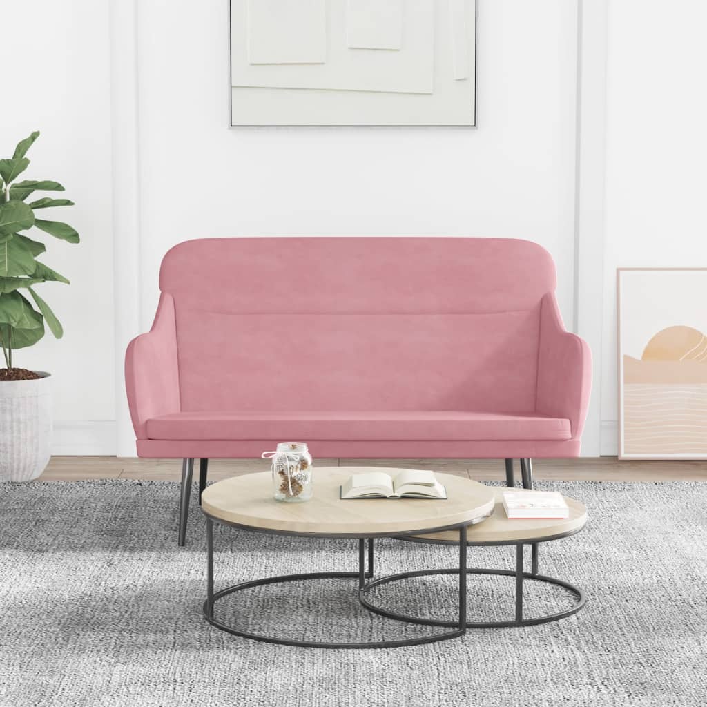 Banc Rose 110x76x80 cm Velours - XIOS