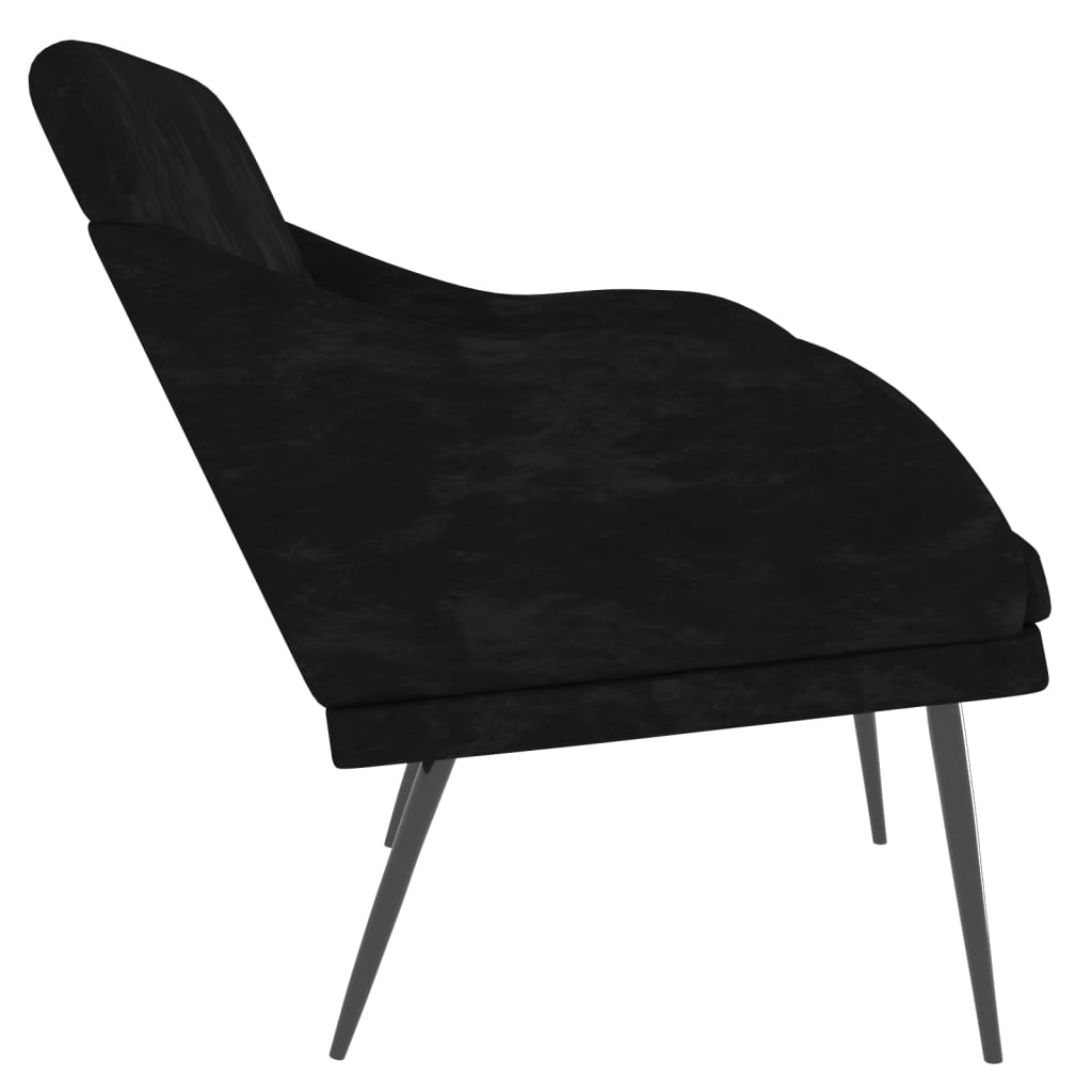 Banc Noir 110x76x80 cm Velours - XIOS
