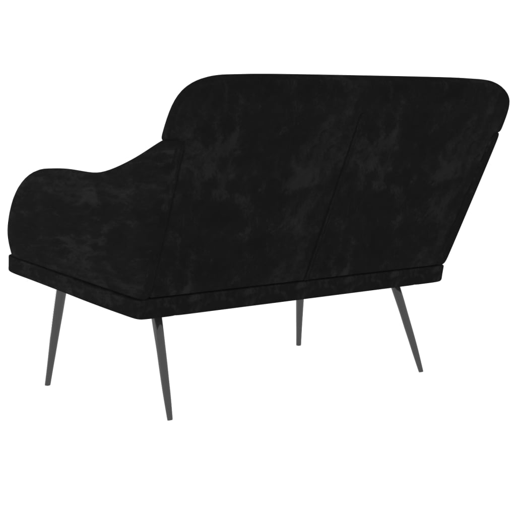Banc Noir 110x76x80 cm Velours - XIOS