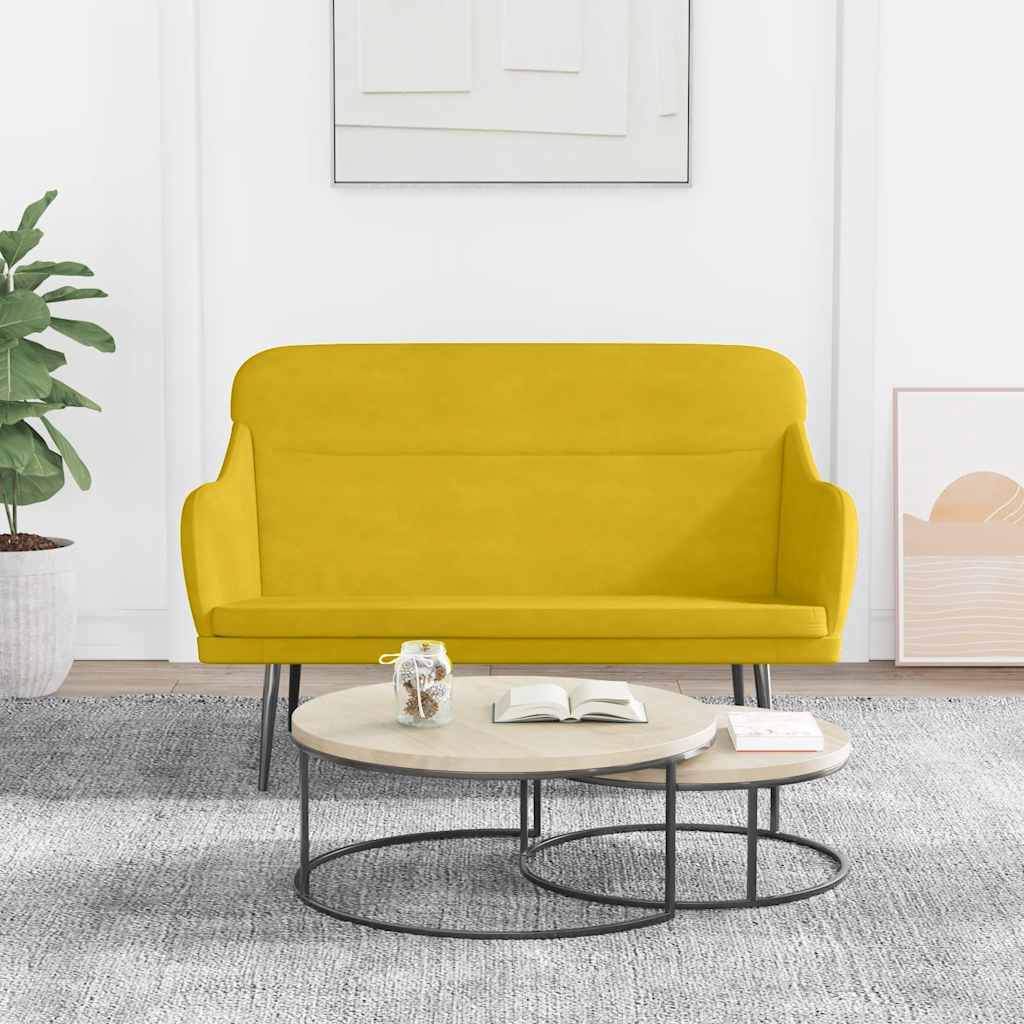 Banc Jaune 110x76x80 cm Velours - XIOS