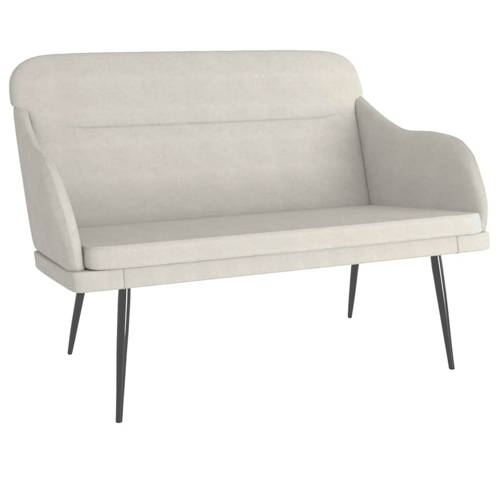 Banc Crème 110x76x80 cm Velours - XIOS