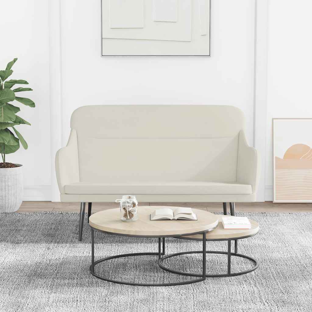 Banc Crème 110x76x80 cm Velours - XIOS