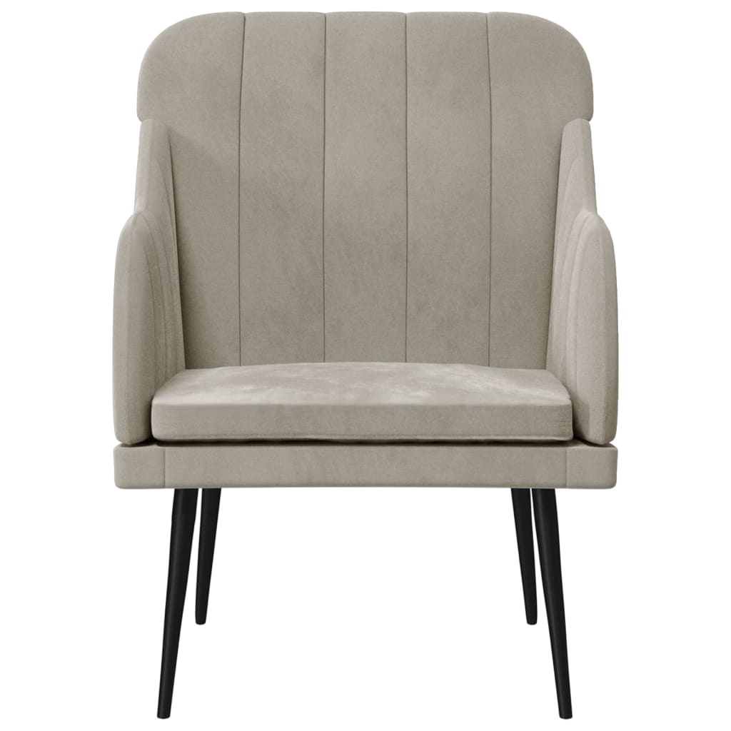 Fauteuil Gris clair 63x76x80 cm Velours - XIOS