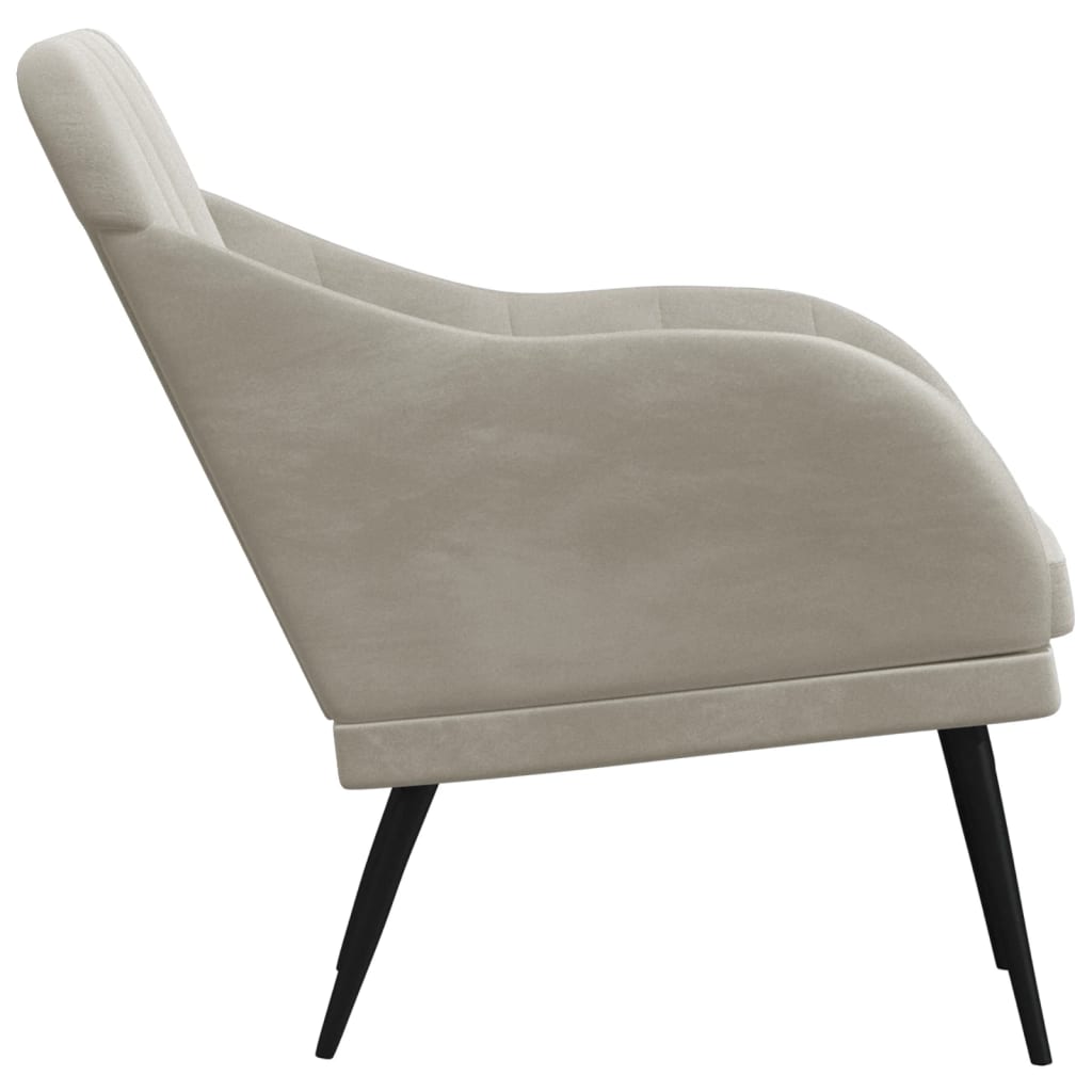 Fauteuil Gris clair 63x76x80 cm Velours - XIOS