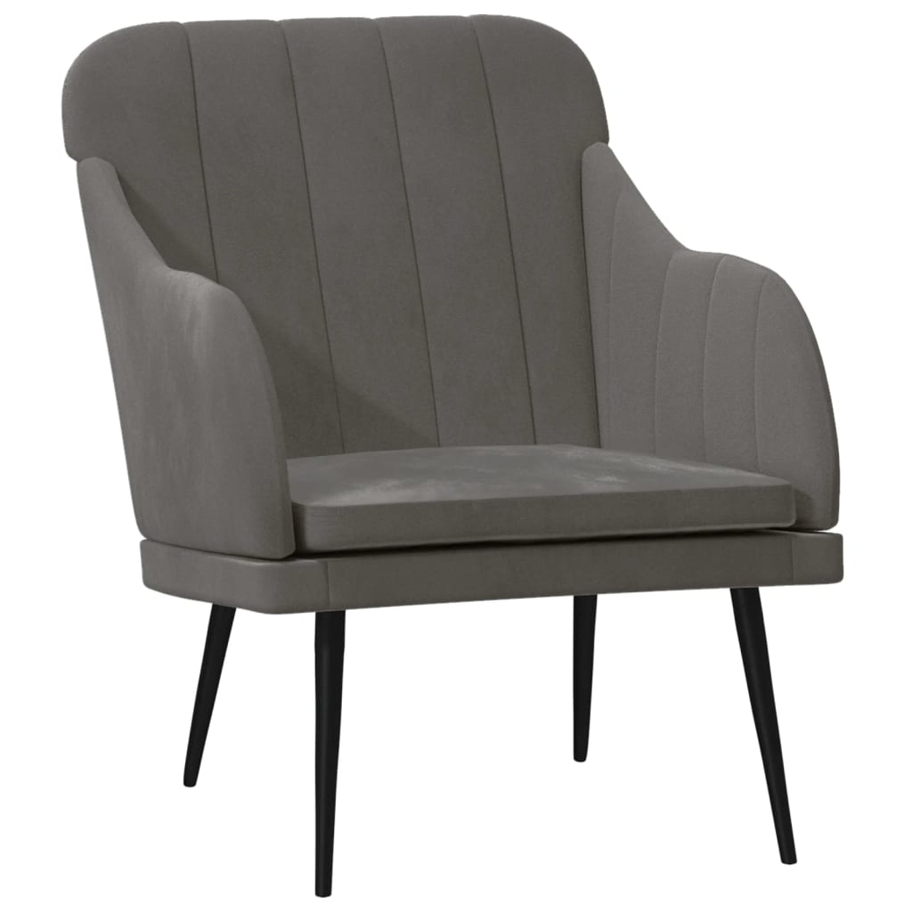 Fauteuil Gris foncé 63x76x80 cm Velours - XIOS