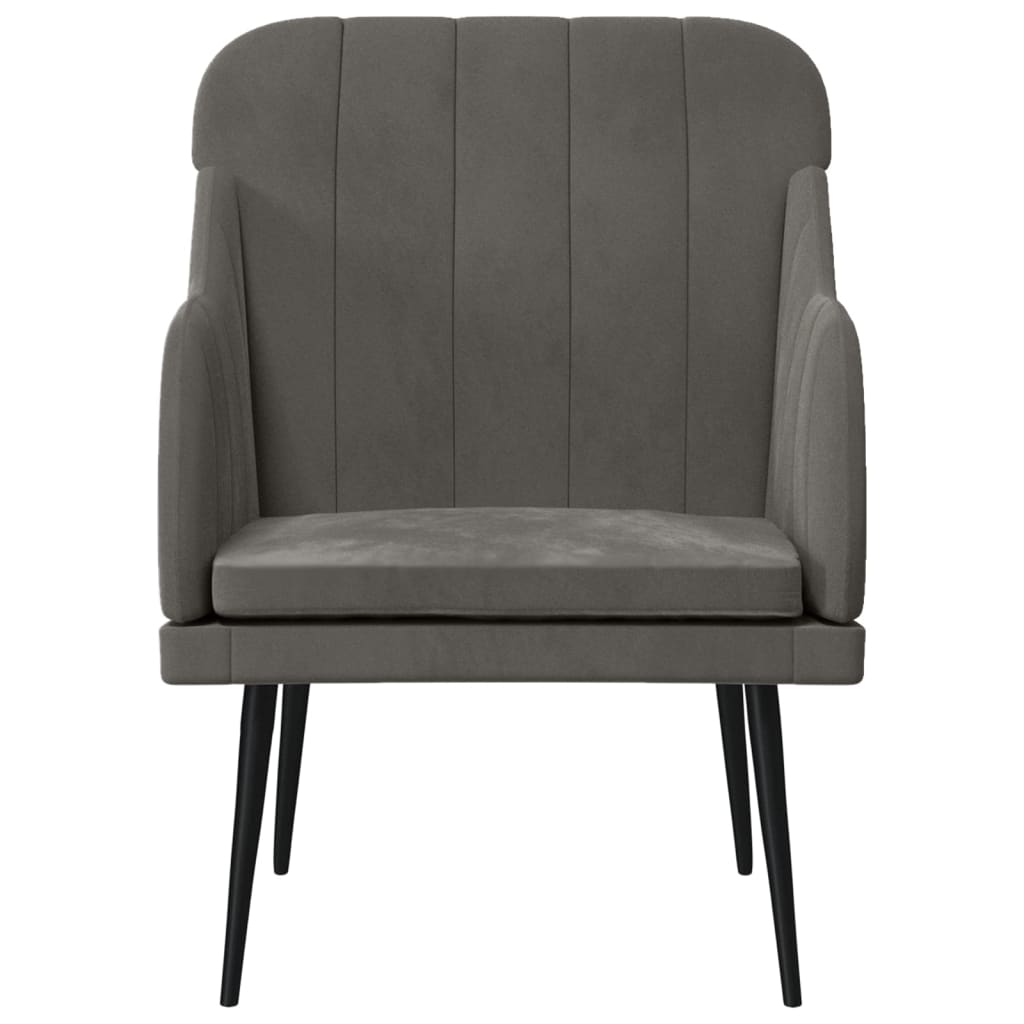 Fauteuil Gris foncé 63x76x80 cm Velours - XIOS
