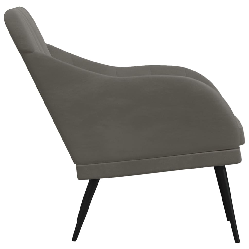 Fauteuil Gris foncé 63x76x80 cm Velours - XIOS