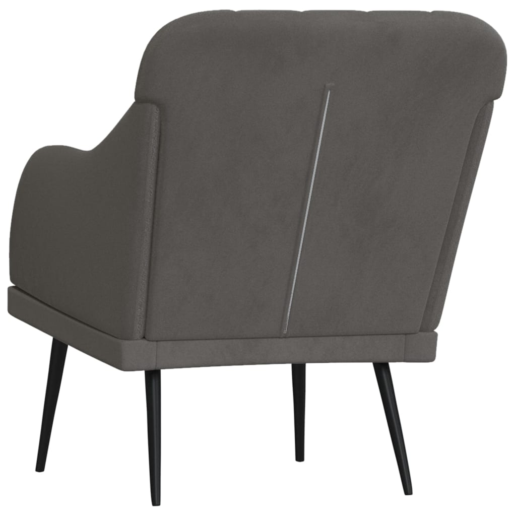 Fauteuil Gris foncé 63x76x80 cm Velours - XIOS