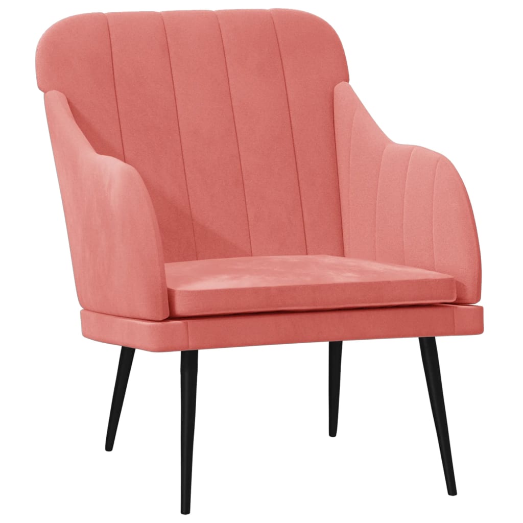 Fauteuil Rose 63x76x80 cm Velours - XIOS