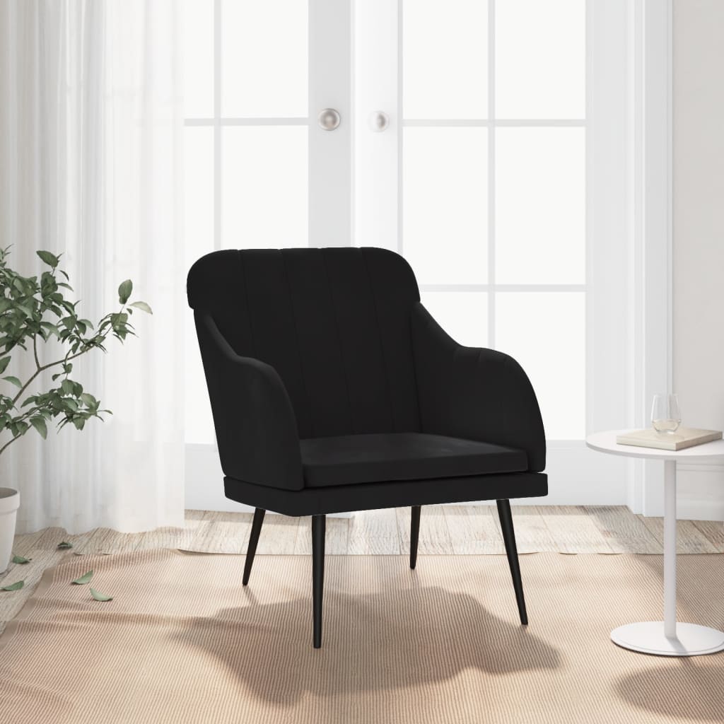 Fauteuil Noir 63x76x80 cm Velours - XIOS