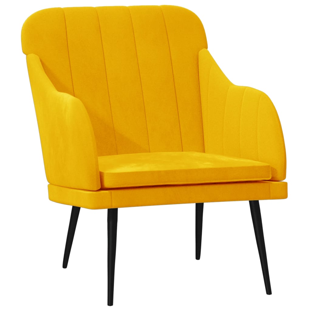 Fauteuil Jaune 63x76x80 cm Velours - XIOS