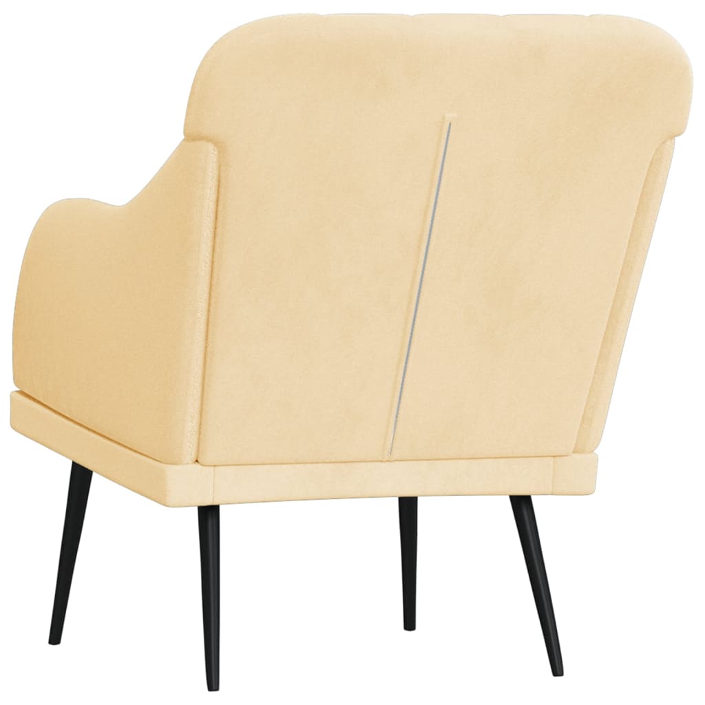 Fauteuil Crème 63x76x80 cm Velours - XIOS