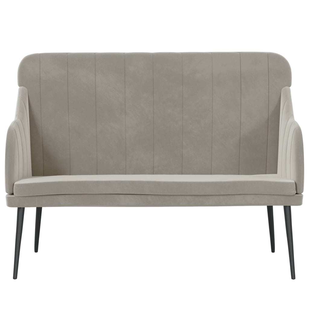 Banc Gris clair 110x76x80 cm Velours - XIOS