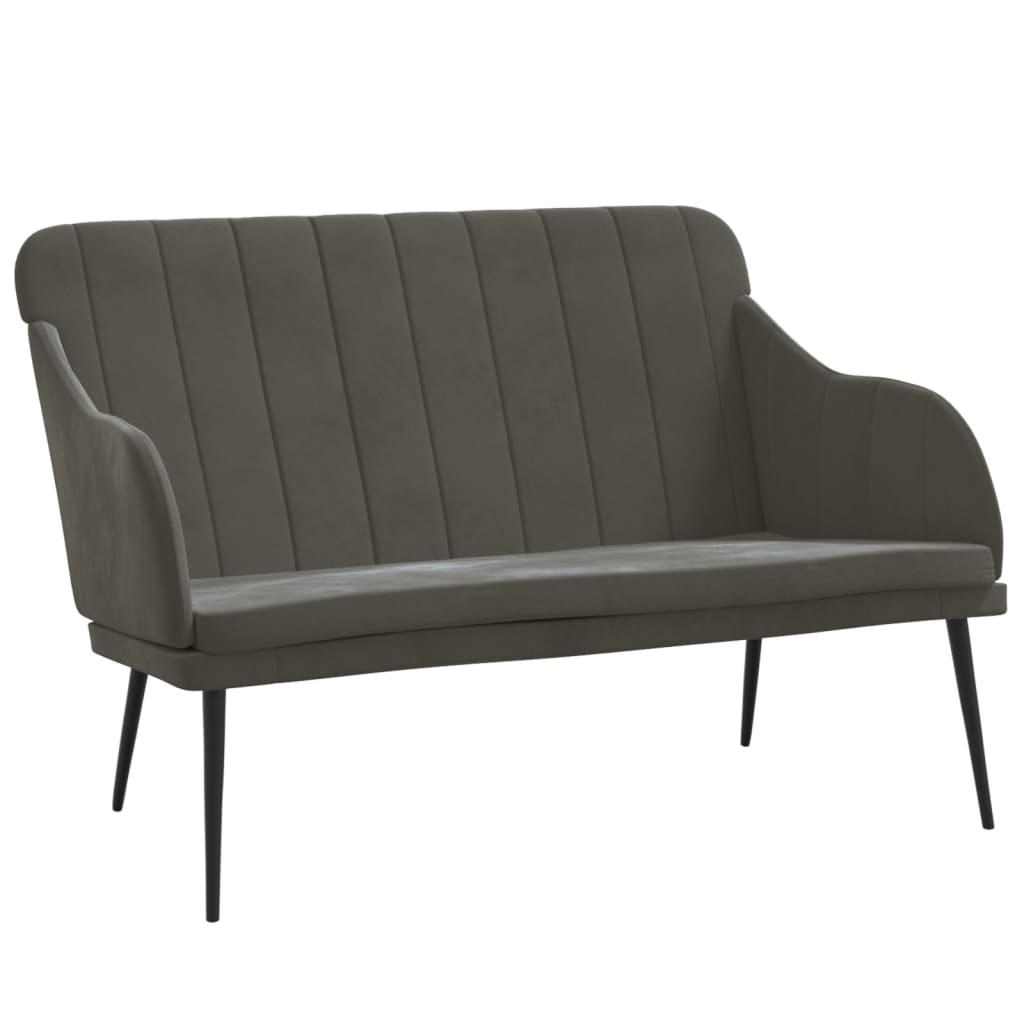 Banc Gris foncé 110x76x80 cm Velours - XIOS