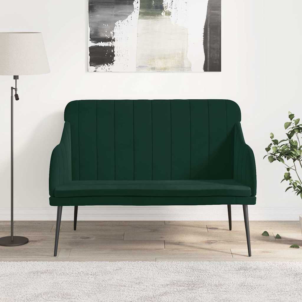 Banc Vert foncé 110x76x80 cm Velours - XIOS