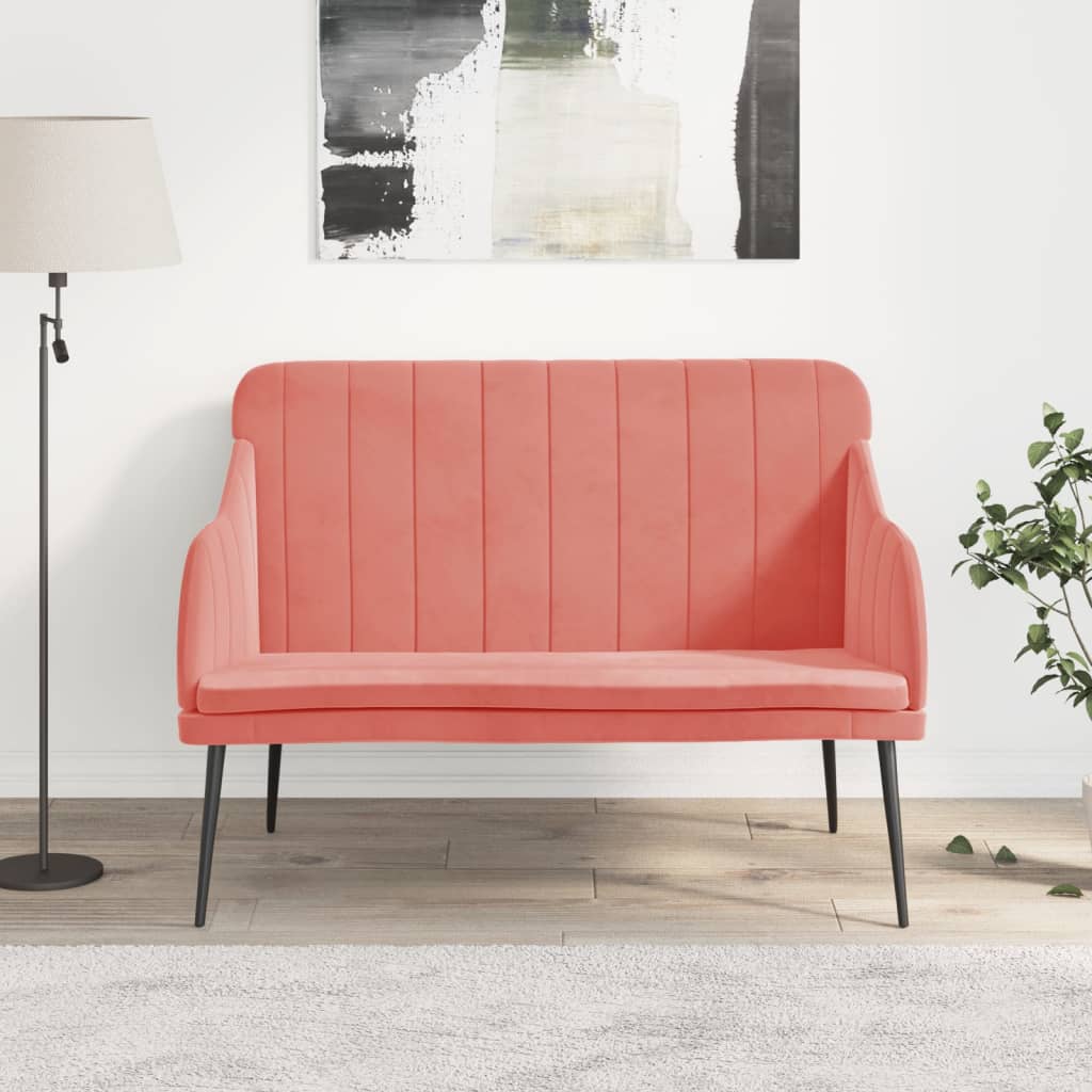 Banc Rose 110x76x80 cm Velours - XIOS
