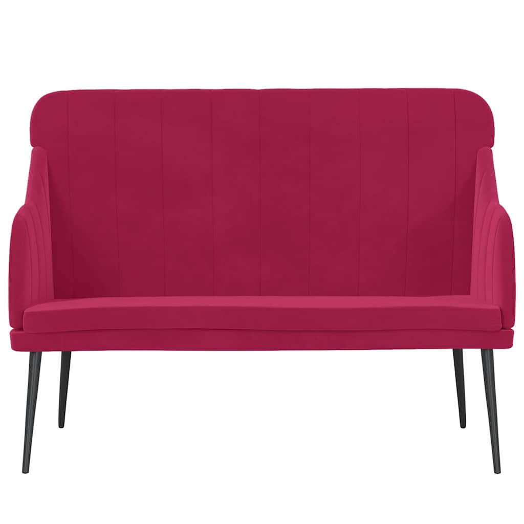 Banc Rouge bordeaux 110x76x80 cm Velours - XIOS