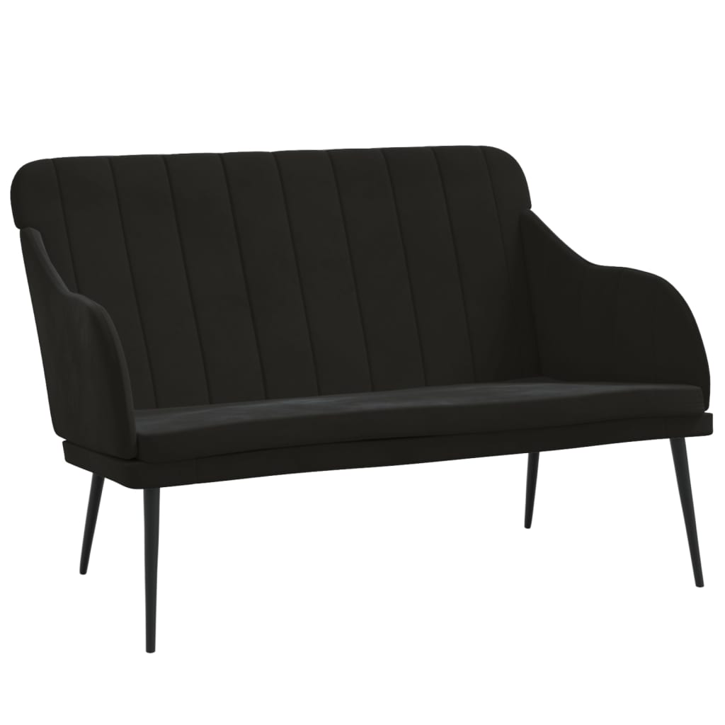 Banc Noir 110x76x80 cm Velours - XIOS