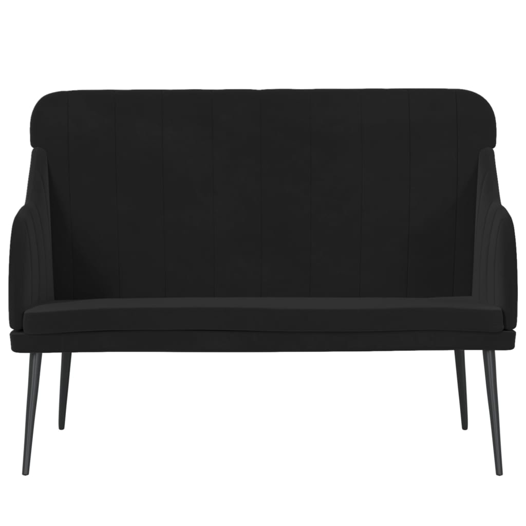 Banc Noir 110x76x80 cm Velours - XIOS