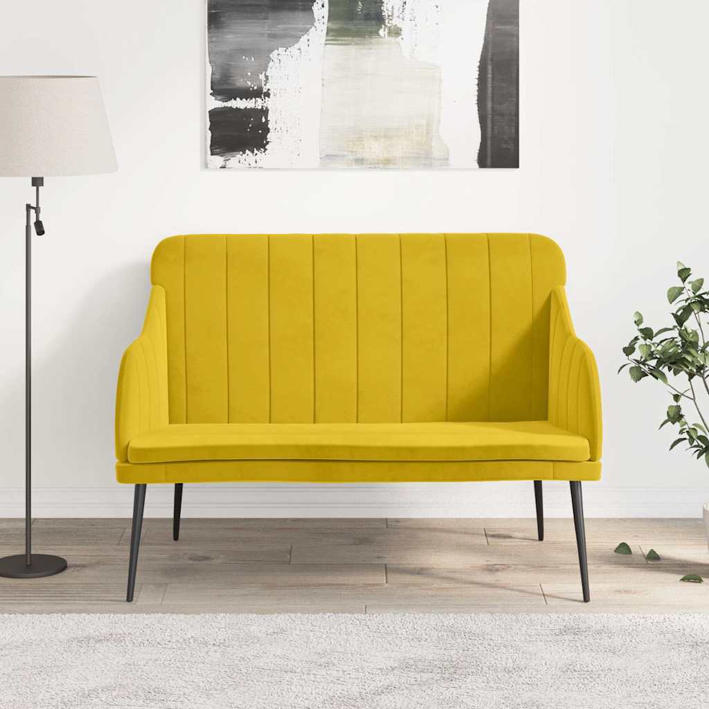Banc Jaune 110x76x80 cm Velours - XIOS