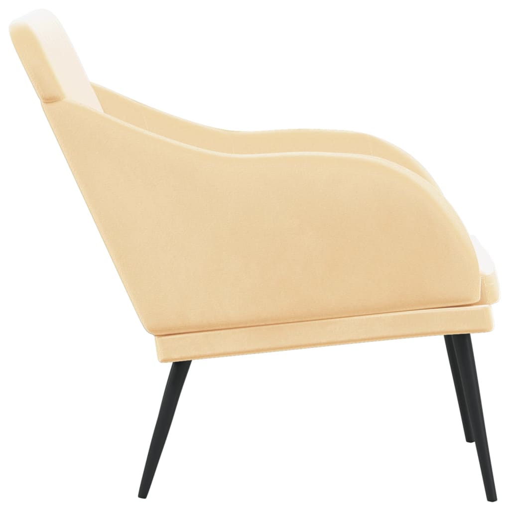 Banc Crème 110x76x80 cm Velours - XIOS