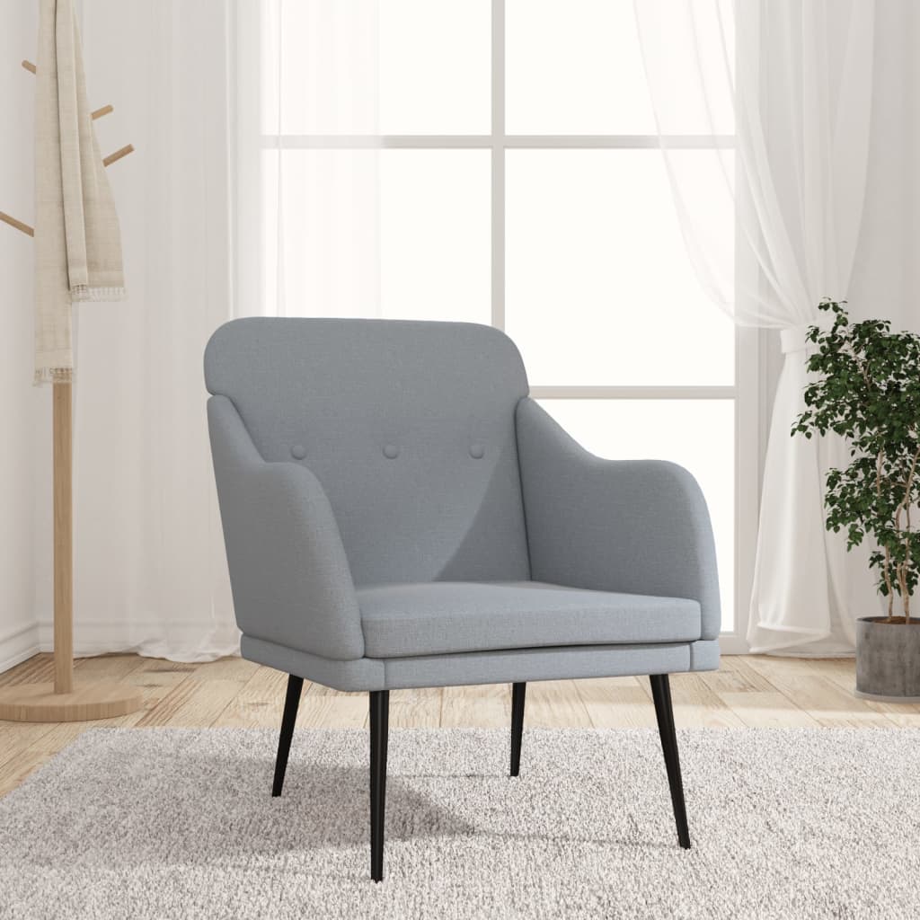 Fauteuil Gris clair 63x76x80 cm Tissu - XIOS