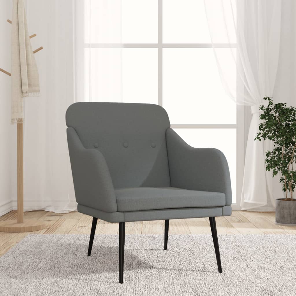 Fauteuil Gris foncé 63x76x80 cm Tissu - XIOS