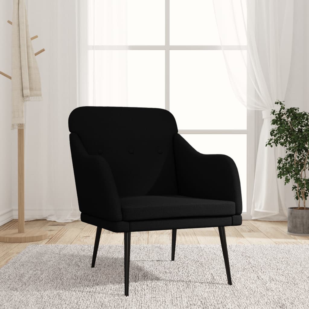 Fauteuil Noir 63x76x80 cm Tissu - XIOS
