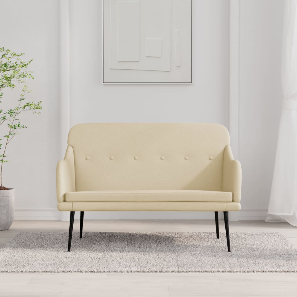 Banc Crème 110x76x80 cm Tissu - XIOS