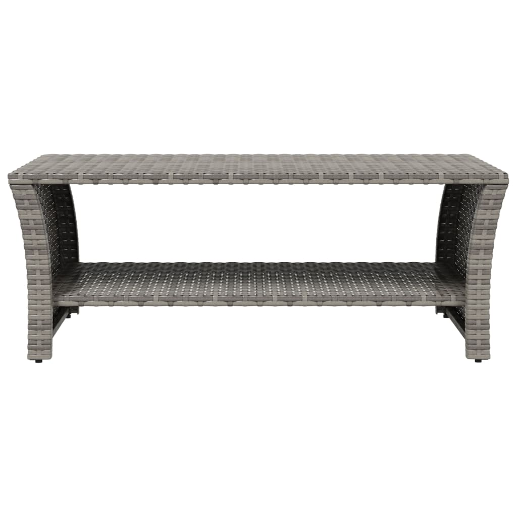 Table basse gris 100x50x40 cm résine tressée - XIOS