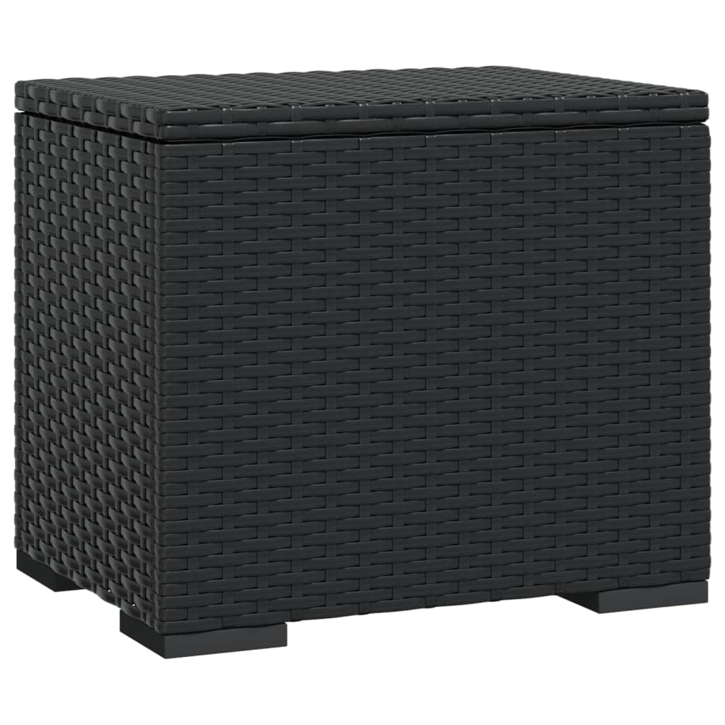 Poufs avec coussins lot de 2 noir 40x30x40 cm résine tressée - XIOS