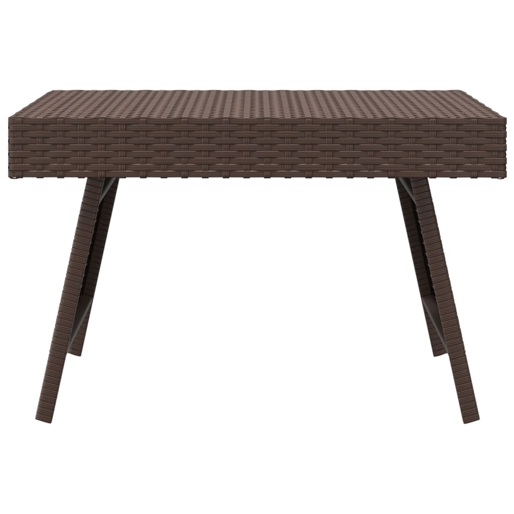 Table d'appoint pliable marron 60x40x38 cm résine tressée - XIOS