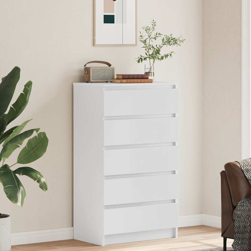 Commode Blanc 60x36x103 cm Bois d'ingénierie - XIOS
