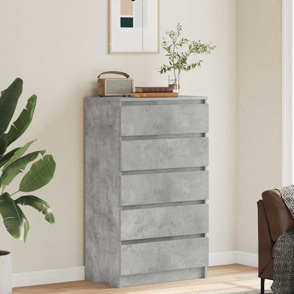 Commode Gris béton 60x36x103 cm Bois d'ingénierie - XIOS