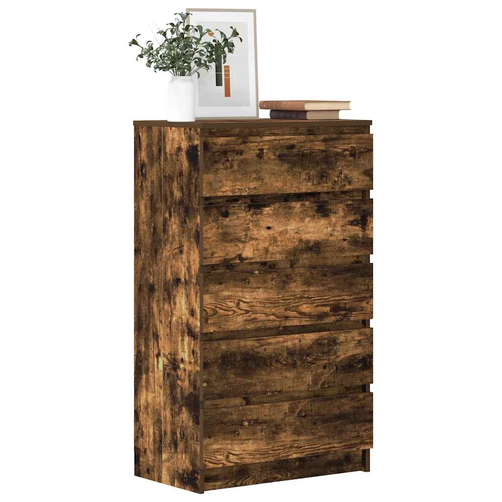 Commode Chêne fumé 60x36x103 cm Bois d'ingénierie - XIOS